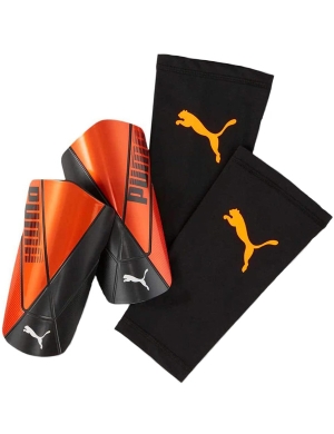 Puma ftblNXT TEAM Sleeve Shinguard - Orange/Black
